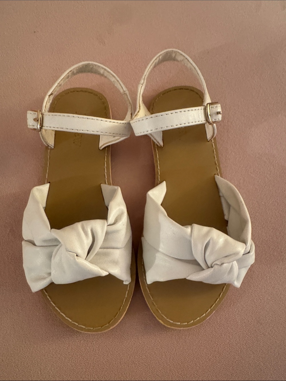 Jcrew little girls White Knot-Front Ankle Strap Sandals size 13